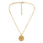 Fashion Ladies Metal Retro Star Coin Pendant Necklace Versatile Clavicle Chain Cross Chain