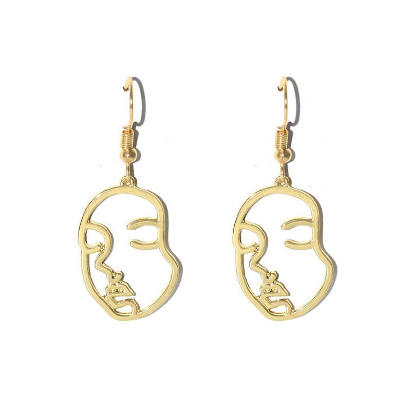 Personality earrings simple and creative funny hipster facial makeup exaggerated all-match earrings earrings