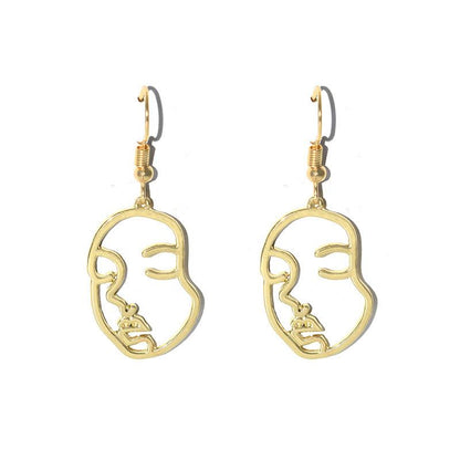 Personality earrings simple and creative funny hipster facial makeup exaggerated all-match earrings earrings