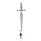 Jewelry Retro Fashion Street Shooting Single Earring Personality Sword-shaped Blood Drop Gemstone Pendant Earrings Female