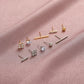 Fashionable Diamond Geometric Stud Earrings Set Niche Design Personality Internet Celebrity Trendy Earrings Five-piece Set Female