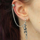 Old Metal Skull Earrings Trendy Punk Asymmetrical Chain Ear Clips Halloween Couple Ornaments