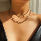 Jewelry Frosty Chain Double Layer Necklace Female Simple Circle Double Ring Geometric Set Necklace