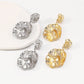 E1847 Metal Exaggerated Heavy Industry Earrings Geometric Irregular Leaves Retro Simple Personality Earrings