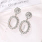 Personalized Geometric Frosted Stud Earrings Exaggerated Circle Embossed Ladies Earrings