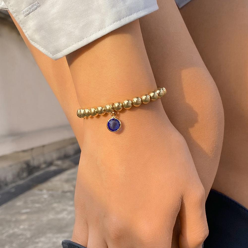 B1585 Hand Decoration Simple Beaded Elastic Geometric Bracelet Rhinestone Small Fresh Girly Bracelet