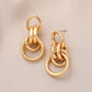 Fashion Versatile Personality Unique Metal Imitation Chain Circle Geometric Mosaic Ladies Earrings