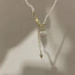 Moonlight Lily of the Valley Super Fairy French Flower Pearl Pendant Necklace Retro High Quality Temperament Vacation Clavicle Chain