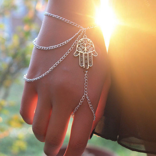 Jewelry Street Shot Fashion Personality Bergamot Tassel Chain Finger Bracelet Female