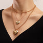 Retro fashion double stacked simple exaggerated love pendant necklace ins clavicle chain jewelry