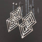 Geometric Hollow Earrings Women's Multi-level Rhombus Versatile Ripple Earrings Girls' Heart Jewelry