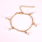 Ornaments Simple Retro Baroque Imitation Pearl Anklet Versatile Bohemian Grid Foot Jewelry Women