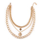 Multi-layer necklace female ins cold hip-hop fashion simple design trend letter pendant