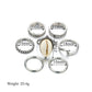 Retro Geometric Alloy Pattern Natural Shell Joint Ring Set 7 Pieces Combination Rings