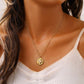Fashion Simple Personality Advanced Sense Light Luxury Minority Stainless Steel Gold Retro Coin Pearl Short Necklace Female