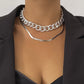 Jewelry Hip Hop Trend Aluminum Chain Clavicle Necklace Personality Retro Metal Snake Bone Chain Necklace Female