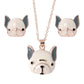 Fashion Color Pony Painting Oil Necklace Set Cartoon Creative Animal Earrings Pendant Jewelry