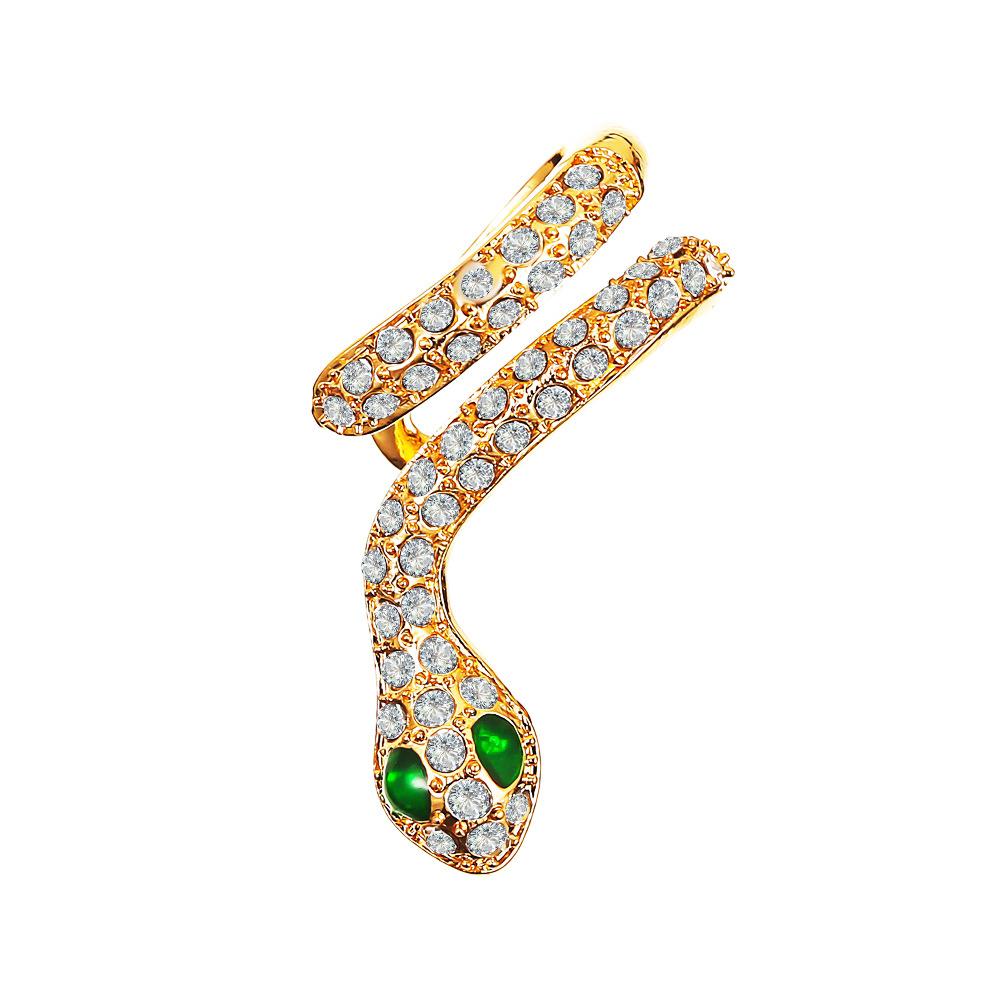 Creative Earrings Personality Micro-inlaid Zircon Snake Ear Clip Simple Temperament Snake Winding Stud Earrings