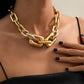 Jewelry Punk Hip Hop Thick Chain Clavicle Necklace Retro Simple Metal Buckle Single Layer Necklace Female