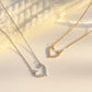 Open Heart Simple Love Necklace Female Ins Fashion Light Luxury Hollow Peach Heart Full Diamond Clavicle Chain Temperament Necklace