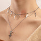 Lightning star stacked multi-layered necklace simple tassel trend clavicle chain set neck chain women's accessories