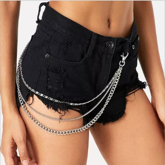 Sexy bikini shorts waist chain men and women neutral metal pants chain little punk personality pants chain