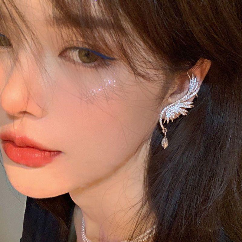 Fashion angel wings ear bone clip ns net red diamond earrings female earrings earrings tide