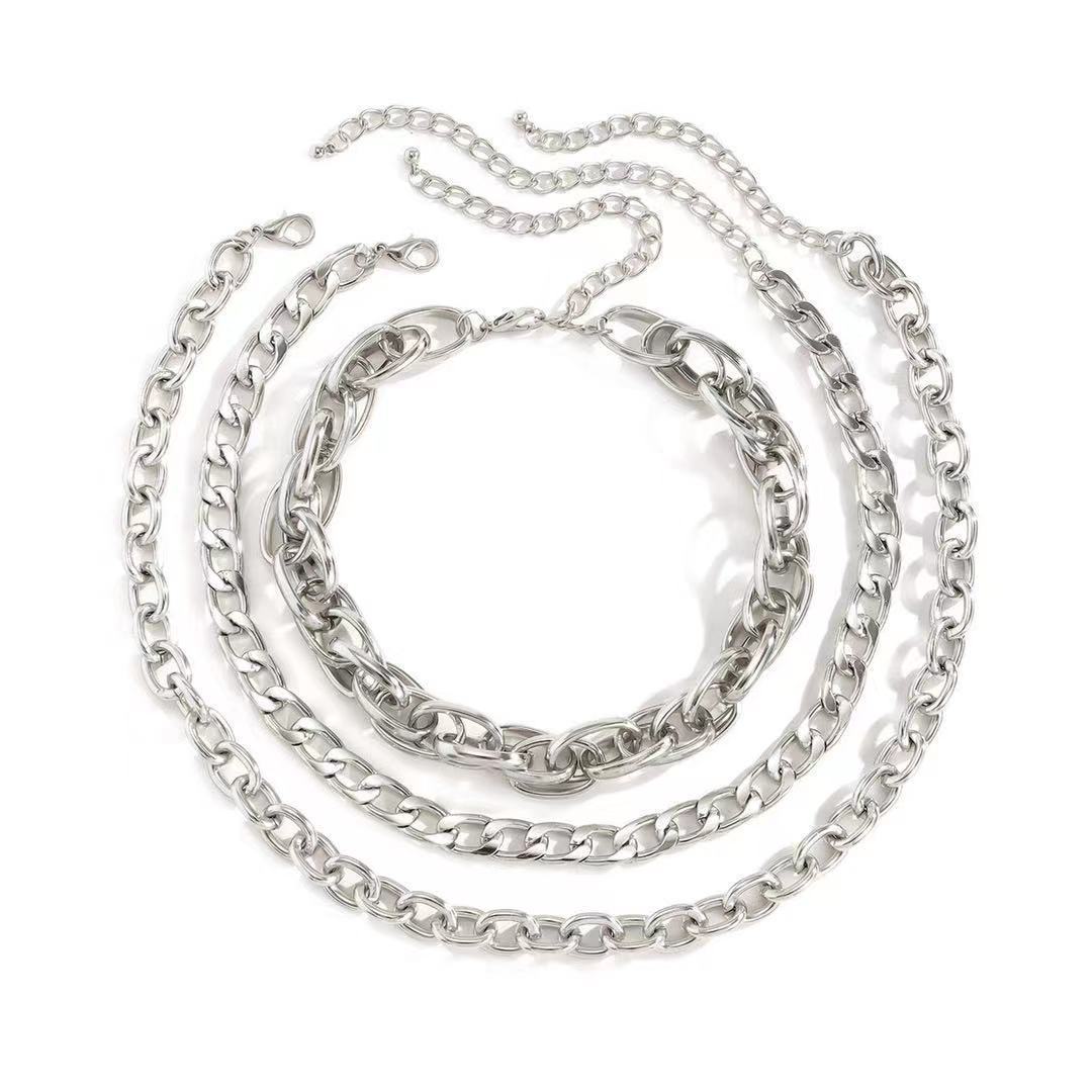 Jewelry autumn creative aluminum chain suit necklace personality exaggerated trendy women's suit necklace
