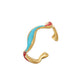 Irregular Design Ladies Simple Stainless Steel Opening Bump Wave Adjustable Ring