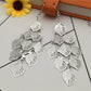 Palace retro metal earrings imitation computer chip leaf long earring accessories