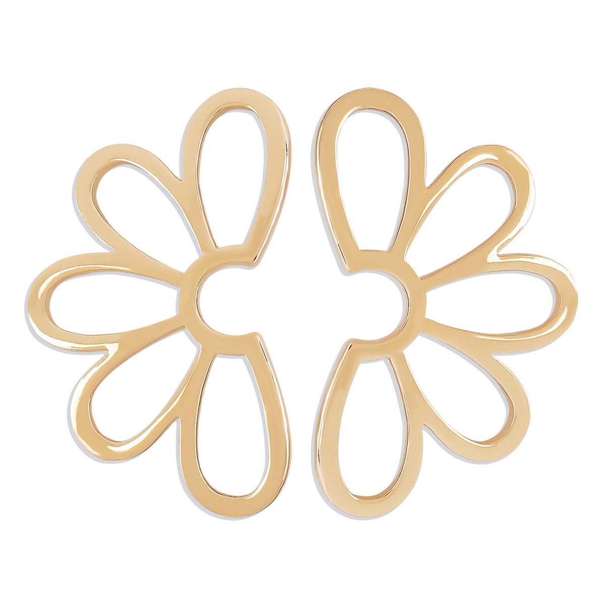 1499 Simple Fashion Earrings Hollow Flowers Symmetrical Geometric Earrings Alloy Niche Cold Earrings