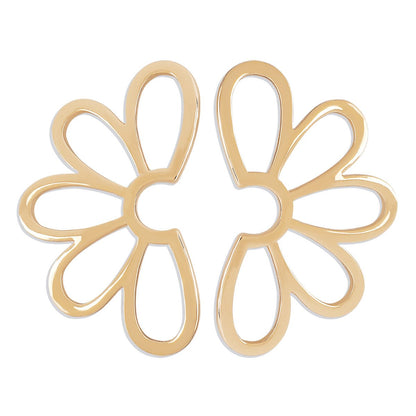 1499 Simple Fashion Earrings Hollow Flowers Symmetrical Geometric Earrings Alloy Niche Cold Earrings