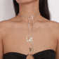 N1727 Niche Fairy Necklace Claw Chain Rhinestone Tassel Butterfly Heart Necklace Fashion Pendant