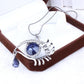 Fashion Versatile Eye Pendant Crystal Teardrop Eyelashes Necklace Long Sweater Chain Jewelry