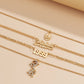 Metal Round Number Pendant Necklace Hip Hop Retro Diamond-studded Alphabet Clavicle Chain Necklace