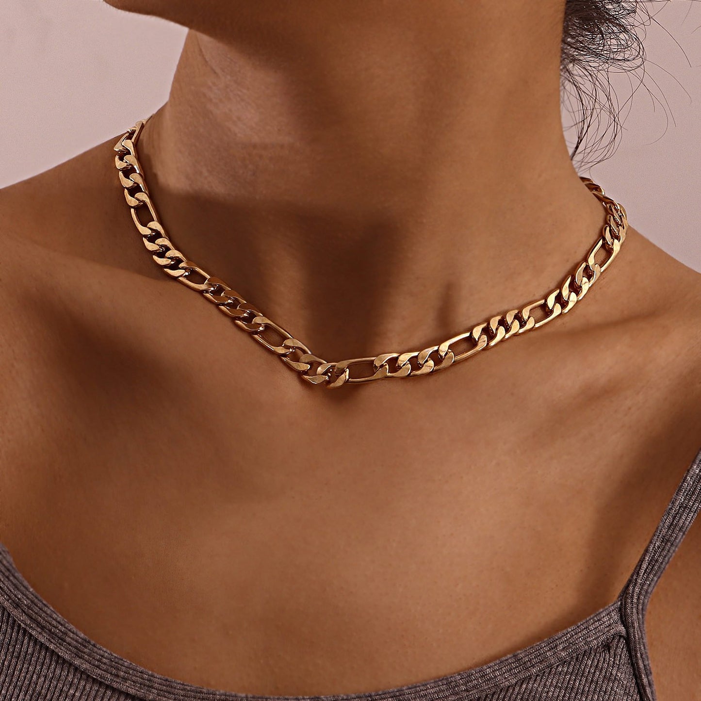 Jewelry simple Cuban thick chain necklace female punk necklace trend creative ins necklace