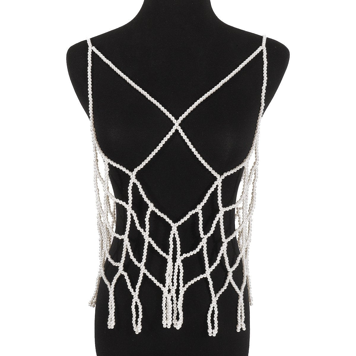 C418 Jewelry Sexy Pearl Tassel Exaggerated Body Chain Retro Net Red Atmospheric Elegant Accessories