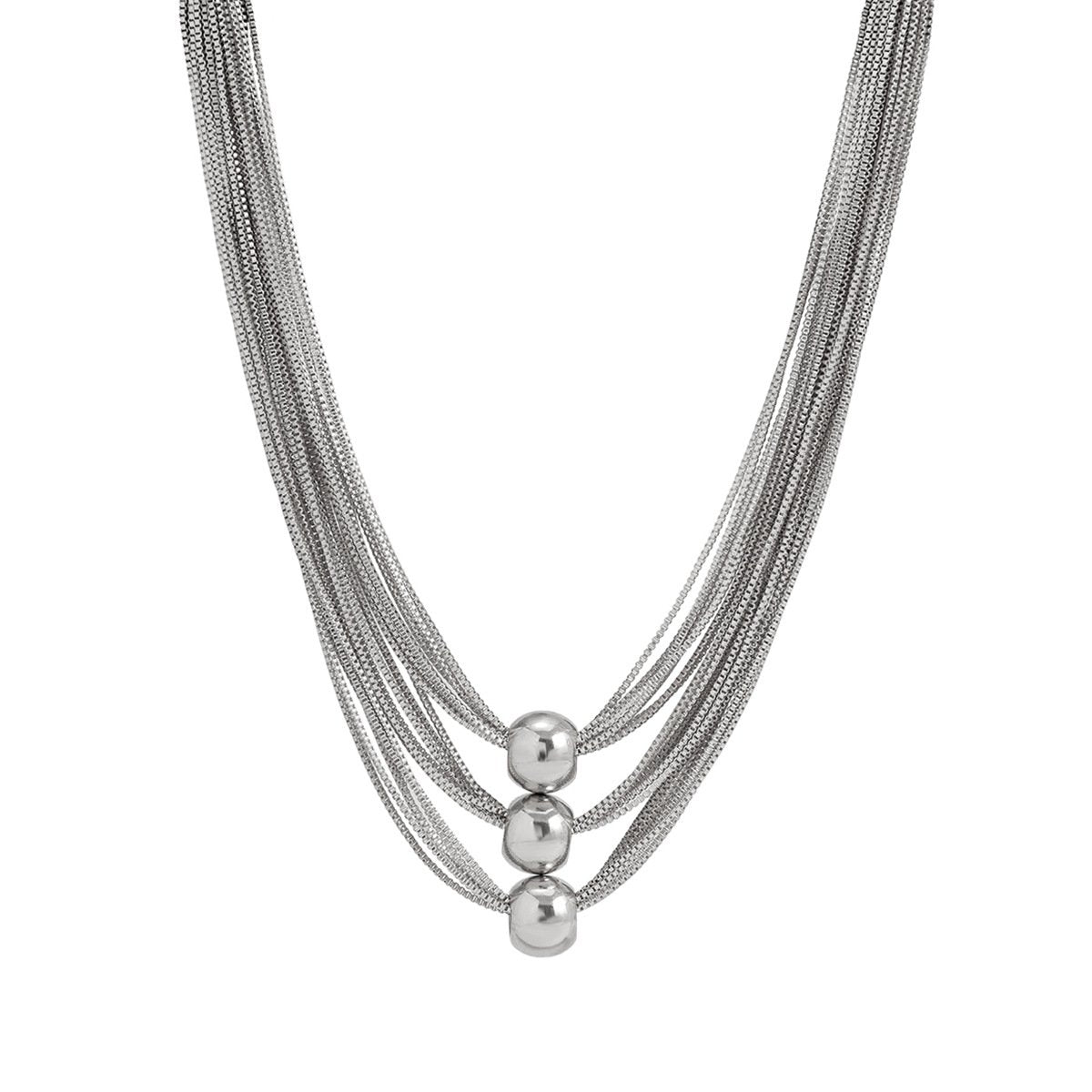 Jewelry exaggerated metal ball pendant necklace personality multi-layer box chain retro necklace female