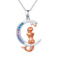 Jewelry Mermaid Pendant Necklace Female Niche Design Sense Star Moon Clavicle Chain Jewelry