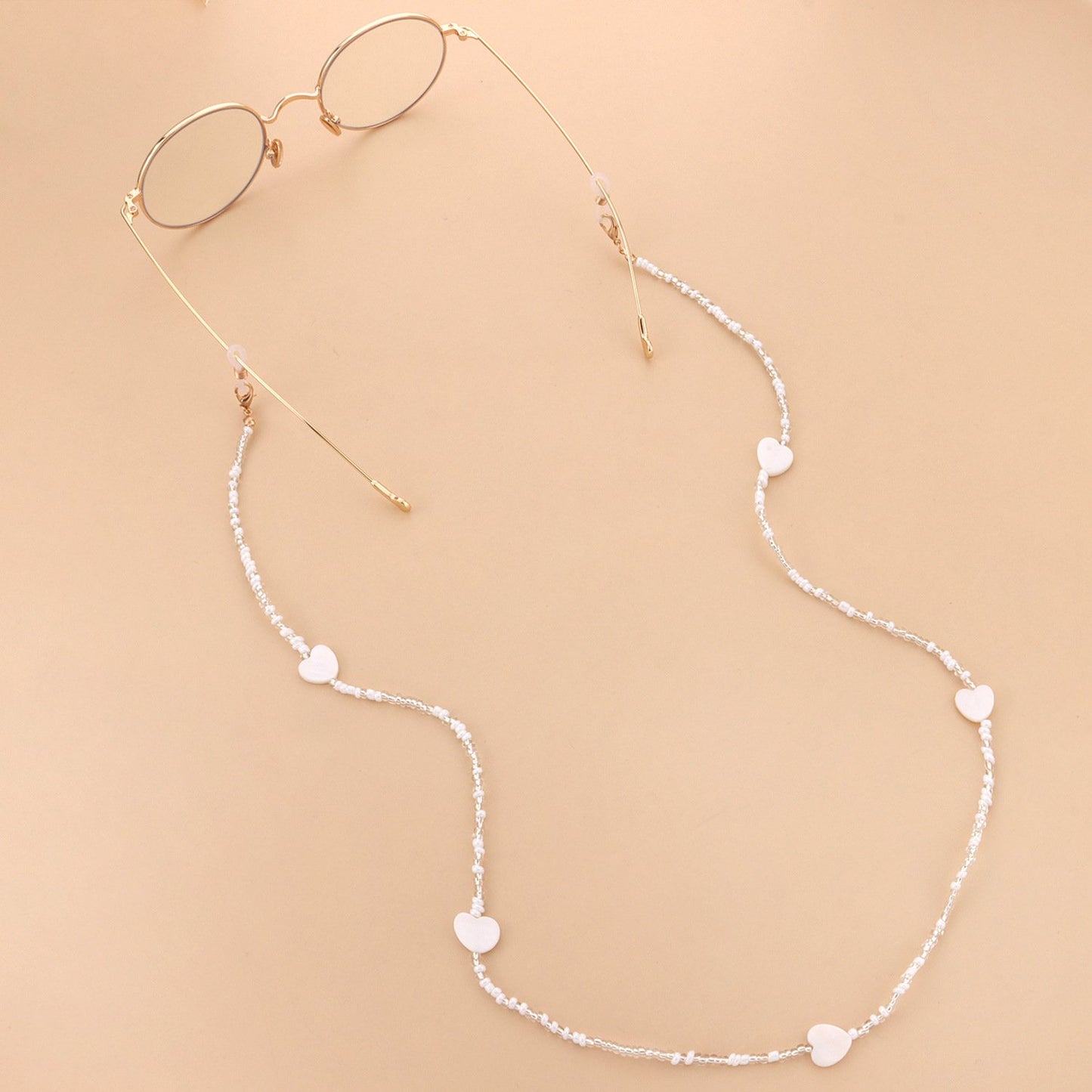 Jewelry Ladies Love White Rice Beads Fashion Glasses Chain Personality Simple Mask Accessories