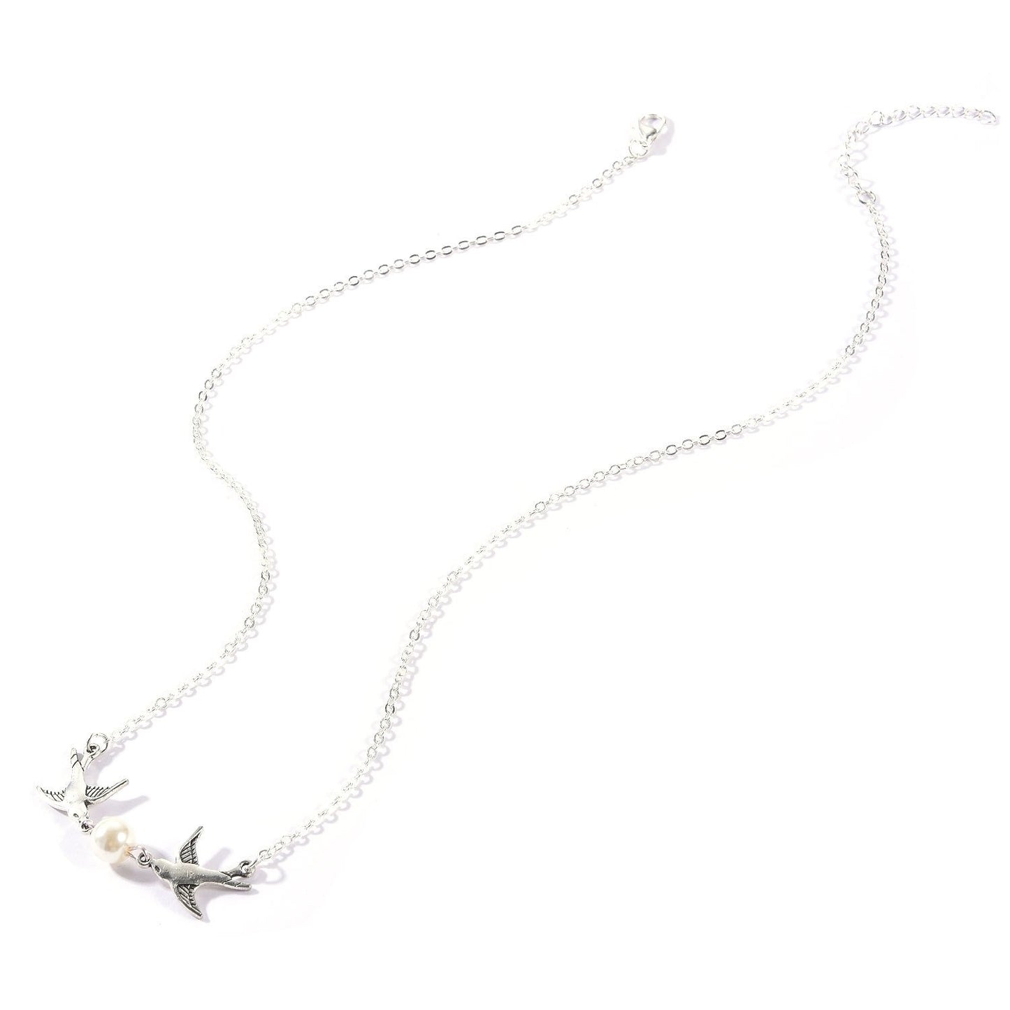 Jewelry Fashion Pearl Lovebird Pendant Necklace Madam Elegant and Elegant Flying Pigeon Necklace