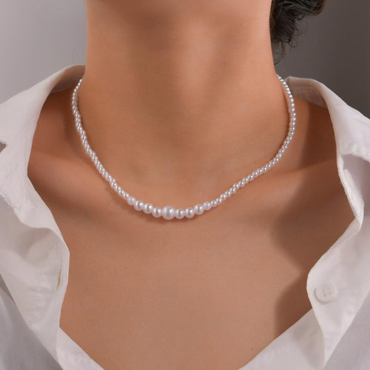 Fashion Size Imitation Pearl Choker Simple Temperament Clavicle Chain Ladies Accessories