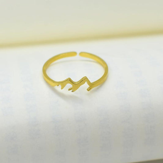 Fashion Trend Personality Jewelry Opening Adjustable Ring Mountain Ring Titanium Steel