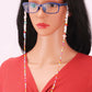 Colorful rice beads gravel decoration imitation pearl mask lanyard anti-slip chain glasses hanging chain