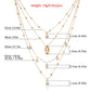 Jewelry Ladies Full Diamond Hexagram Pendant Necklace Multilayer Hip Hop Retro Rhinestone Shell Jewelry