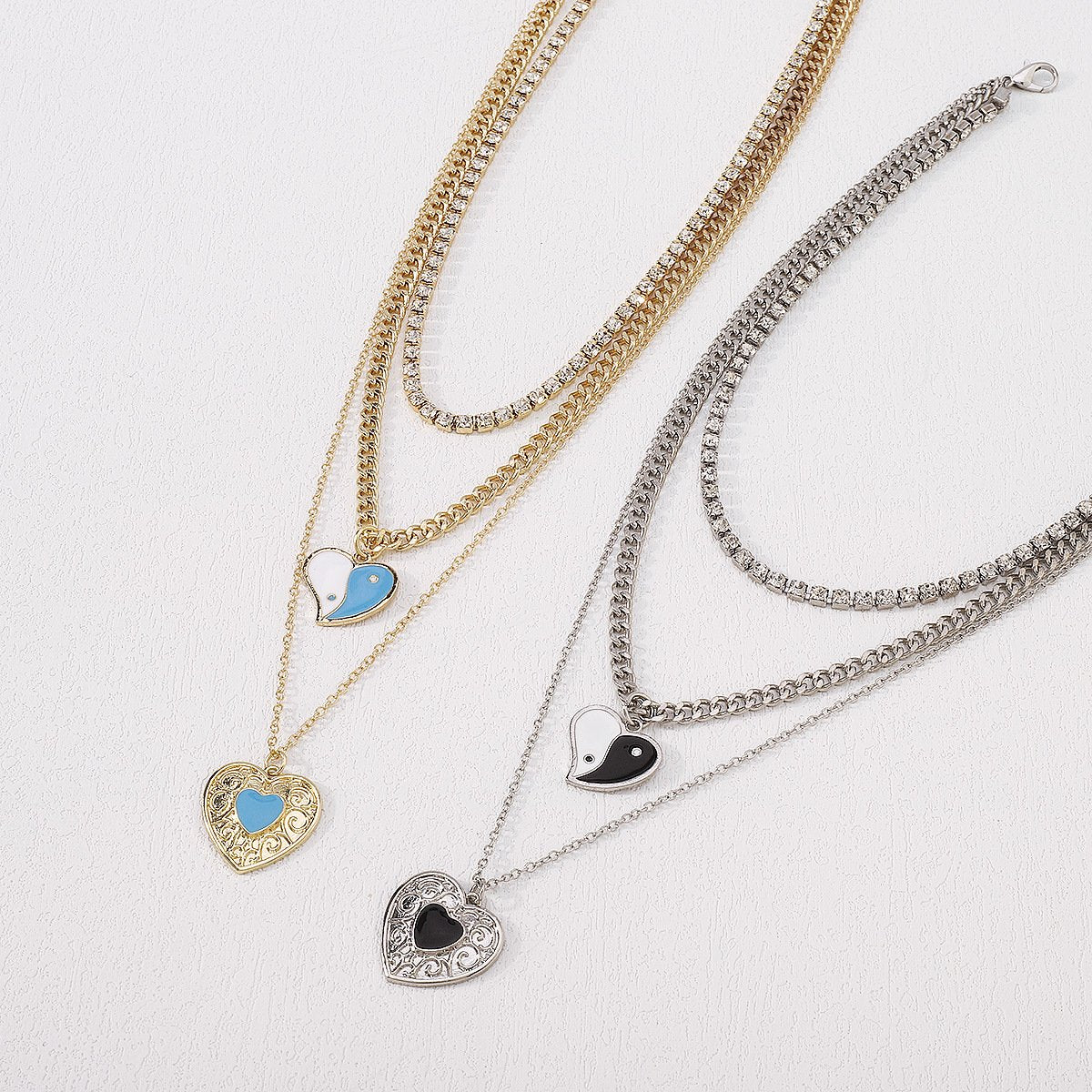N152 Jewelry Chain Claw Chain Exaggerated Necklace Drip Oil Love Tai Chi Gossip Creative Necklace