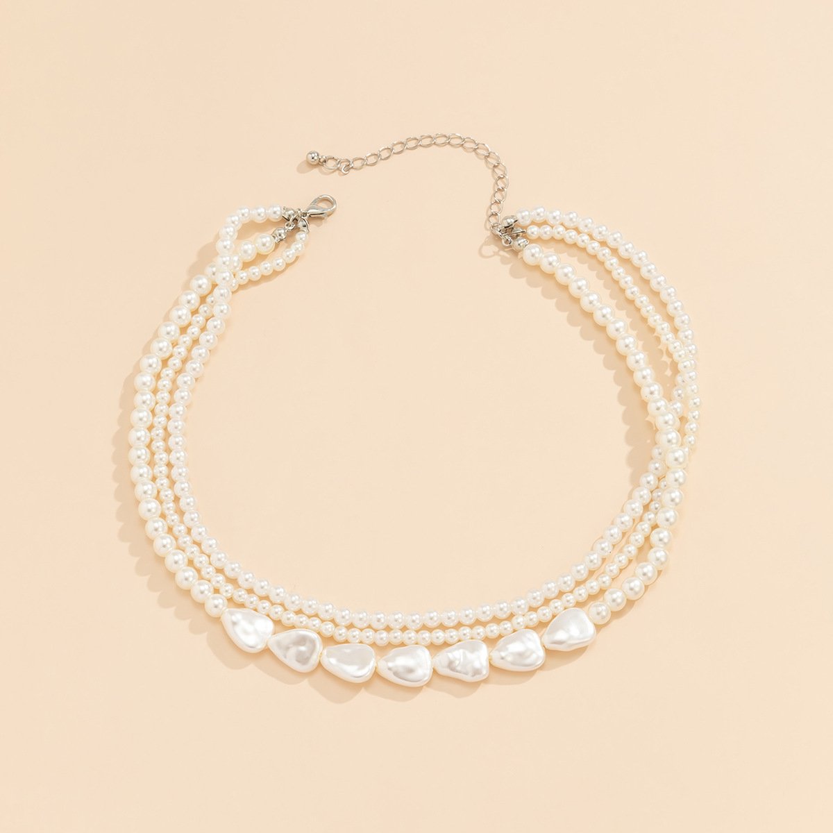 Jewelry Retro Imitation Pearl Stacked Baroque Necklace Niche Bead Chain Versatile Necklace Women