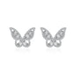 Classic Earrings Temperament Simple Zircon Butterfly Stud Earrings Female Gentle Lady Crystal Earrings