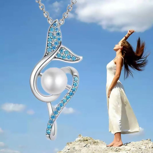 Explosive Mermaid Tail Pearl Pendant Necklace Female Niche Design Sense Jewelry Jewelry Gift