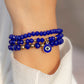 Jewelry Retro Turkish Blue Eyes Beaded Bracelet Ethnic Simple Stacked Set Bracelet
